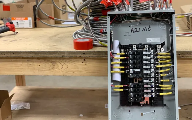 An electrician upgrading a residential electrical panel